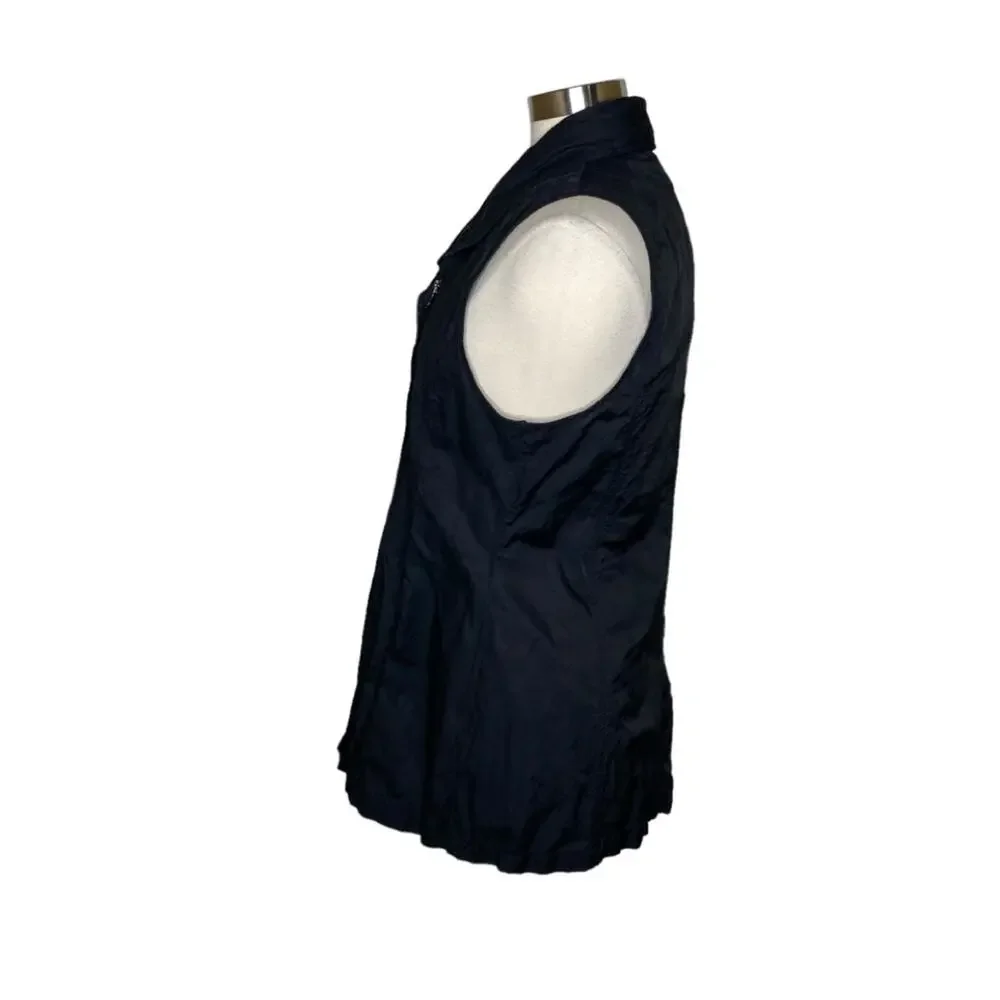 Stella Carakasi‎ Black Full Zip Vest Metallic Flecks Women’s Medium Minimalist - Picture 3 of 11